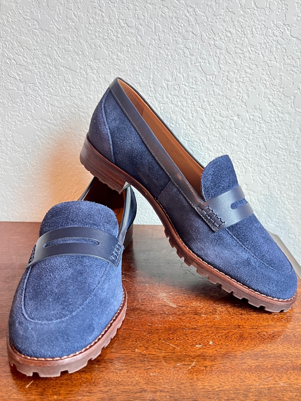 New Talbots Cassidy Navy Blue Suede Leather Penny Loafers Women’s Size 7M